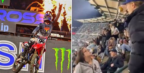 supercross flasher|Woman flashing crowd leads to wild brawl at。